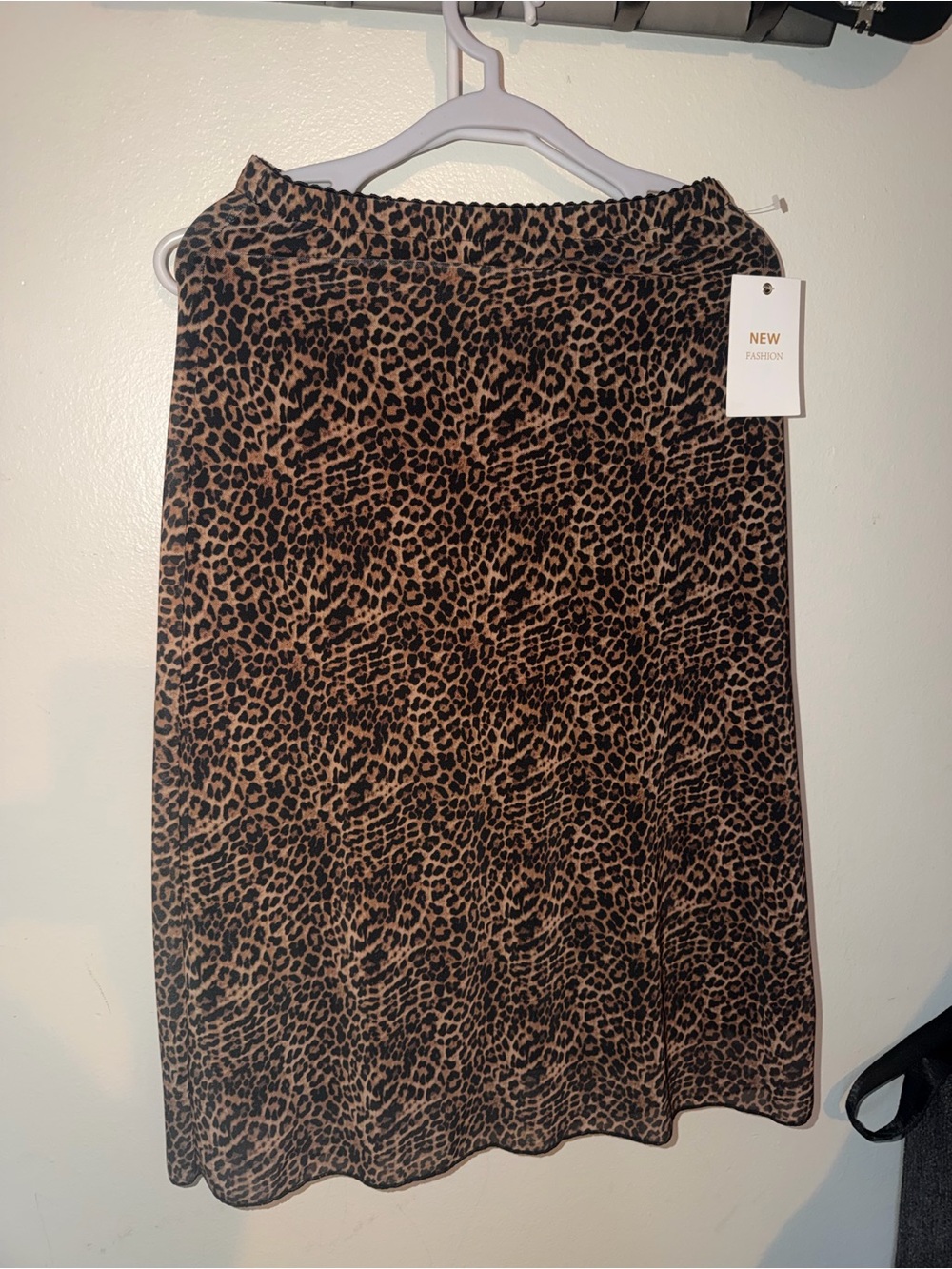 Leopard Print Brown Midi Skirt -